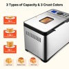 VEVOR Bread Maker, 19-in-1 2LB Dough Machine, Nonstick Ceramic Pan Automatic Breadmaker, 3 Loaf Sizes, 3 Crust Colors, Silver - 4 of 4