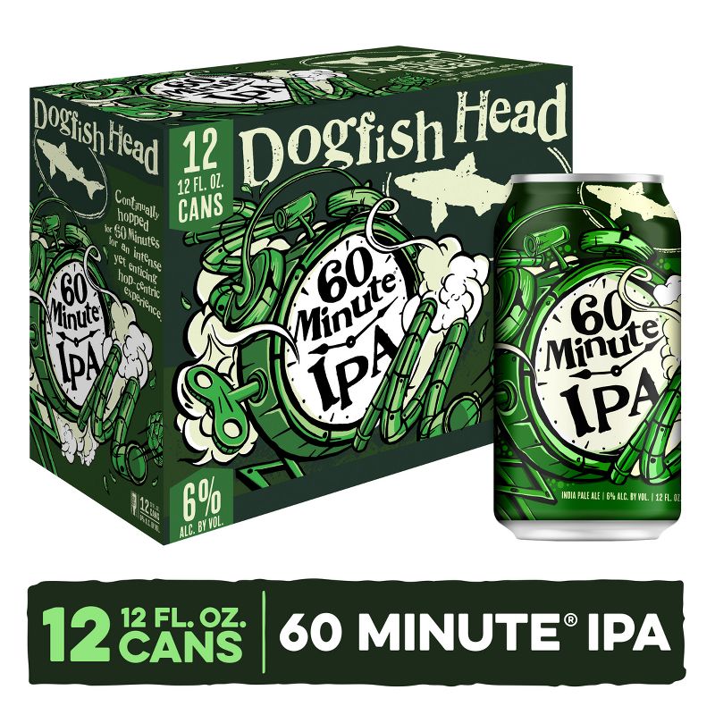 Dogfish Head 60 Minute IPA Beer - 12pk/12 fl oz Cans, 4 of 9