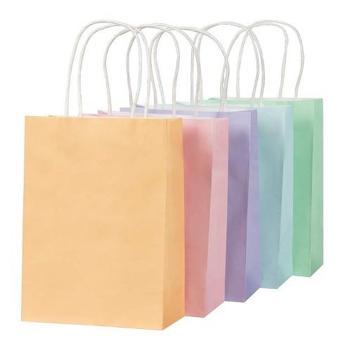 Download 25 Pack Assorted Multi Color Pastel Gift Tote Bags Rope Handle 6 2 X 3 1 X 8 5 Target