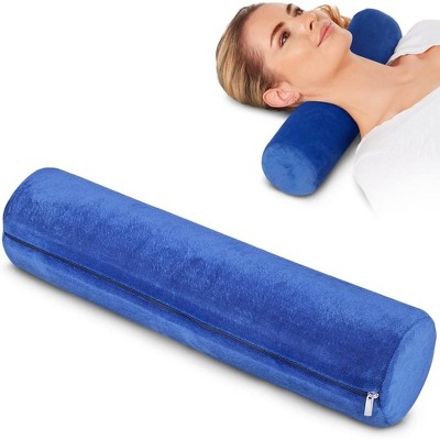 Allsett Health Cervical Roll Cylinder Bolster Pillow, Memory Foam Washable Cover, Ergonomically Designed Spine and Neck Support During Sleep