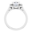 Pompeii3 4 1/4 Ct Emerald Moissanite & Diamond Engagement Ring White Yellow or Rose Gold - 2 of 4