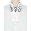 INSPIRE CHIC Women's Ribbon Bow Brooch Tweed Plaid Tie Pin Alloy Rhinestone Suitable for Uniforms - 4 of 4