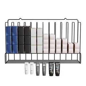 Professional Wall Mounted Metal Salon Hair Color Dye Tube Organizer Storage Rack Black - 1 of 4