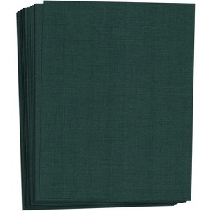 Hamilco Green Linen Textured Cardstock Thick Paper - 11 x 17" Heavy Weight 80 lb Cover Card Stock - 25 Pack - 1 of 4