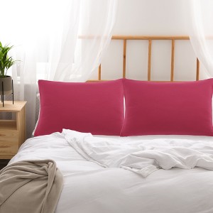 PiccoCasa Luxury Soft Microfiber Polyester Zippered Solid Pillowcases 2 Pcs - 1 of 4