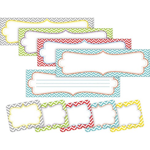 Chevron Beautiful Name Tag, Bulletin Board Signs And Name Plate Set -  Barker Creek : Target