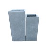 Set of 2 Square Concrete/Fiberglass Modern Indoor/Outdoor Planters Slate Gray - Rosemead Home & Garden, Inc. - 2 of 4