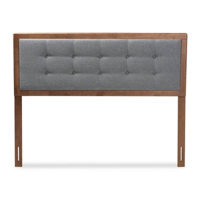 Walnut Brown Tufted Upholstered Queen Headboard