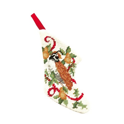 C&F Home Partridge In Pear Petit Point Mini Stocking