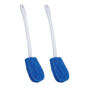 Lola Products Bath & Toilet Bowl Scrubber Brush w/Comfort Handle & Hang Hole. Non-Scratch, Removes Rings w/Scrubbing Pad, 2 Pack - 1 of 4