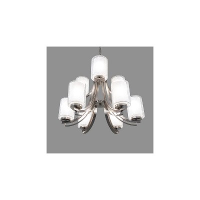 Modern Classic Satin Nickel Nine Light Chandelier
