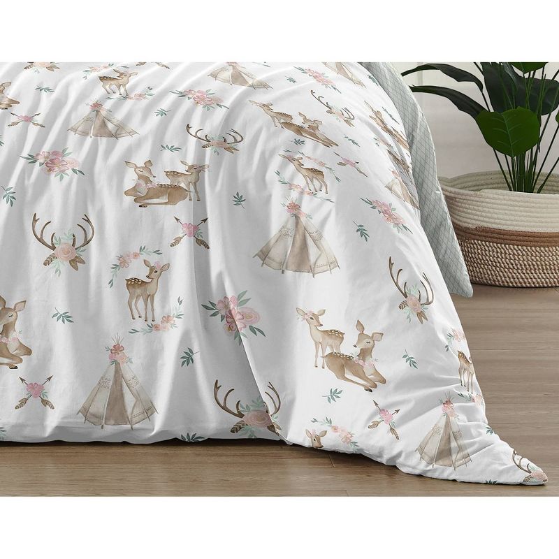 4pc Deer Floral Twin Kids&#39; Comforter Bedding Set - Sweet Jojo Designs, 5 of 7