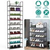 NewHome"10-Tier Tall Shoe Rack Organizer, Space-Saving Vertical Shelf for 25-30 Pairs, Non-Woven Fabric"Black - 2 of 4