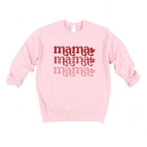 Simply Sage Market Women's Graphic Sweatshirt Mama Stacked Hearts - 1 of 4