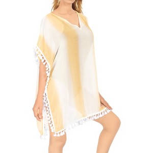 HAPPY BAY Women's Summer Beach Short Holiday Beachwear Mini Swim Suit loose Beach Dress Tank Bathing Suit Cover-up Medium-Large Orange Solid - 1 of 4