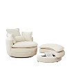 NicBex Modern Accent Chair with Moon Storage Ottoman Loveseat Circle Swivel Barrel Chairs Comfy Reclining Chair Sofa with 4 Pillows - 3 of 4