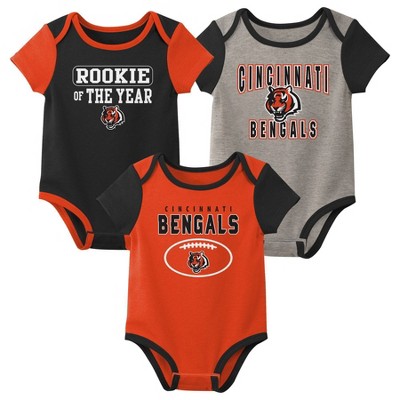 NFL Cincinnati Bengals Baby Boys' 3pk Bodysuit Set - 3-6M