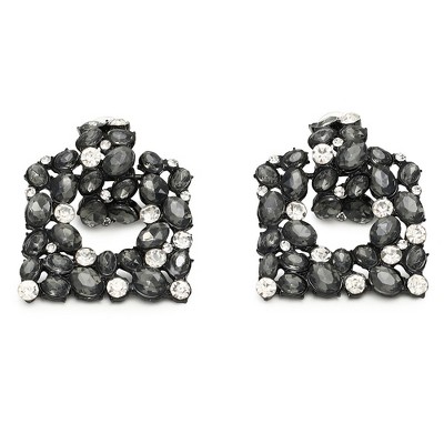 SOHI Women's Black Stone Drop Earrings