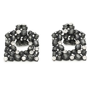 SOHI Women's Black Stone Drop Earrings - 1 of 3