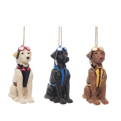 Beachcombers Goggle Dogs Ornament Set of 3 Décor Decoration