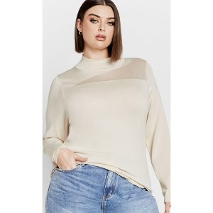Women's Plus Size Katalina Sweater - oat | CITY CHIC - 1 of 4