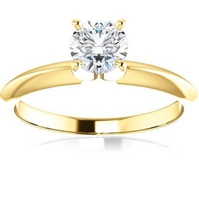 Pompeii3 1/2 Ct Lab Created Diamond Solitaire Engagement Ring 14k White Rose or Yellow Gold