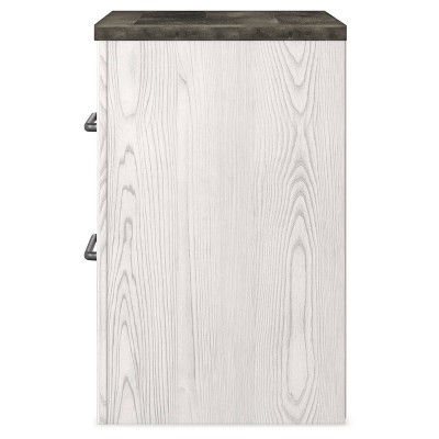 Transitional Gray and White 2-Drawer Nightstand