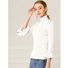 INSPIRE CHIC Women's Ruffle Sleeves Pullover Turtleneck Slim Fit Stretchy Knit Sweater - 2 of 4
