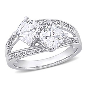 EVERLY JEWELRY |Sterling Silver 0.05 CT TW Diamond And 3 1/5 CT TGW White Cubic Zirconia Fashion Ring - 1 of 4
