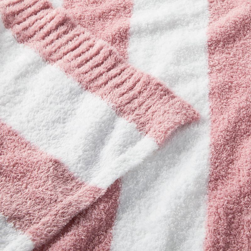 Chenille Stripe Baby Blanket - Dark Pink and White Stripe - Cloud Island&#8482;, 4 of 6