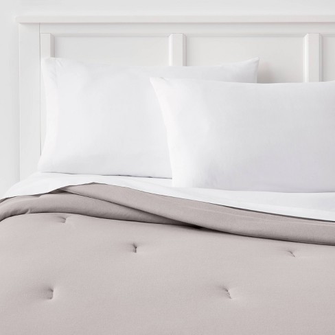 Full/Queen Jersey Solid Comforter Gray - Room Essentials