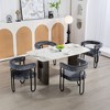 CENGHU Dining Chairs Set of 2, Contemporary Designed PU Fabric Upholstered Barrel Side Chairs with Black Metal Legs, Kitchen Accent Chairs, Gray - 2 of 4