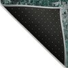 Teal Blue Aqua And Gray Abstract Washable Indoor Outdoor Area Rug - 4 of 4