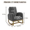 Teddy Upholstered Rocking Chair Nursery - Glider Rocker Chair with High Backrest, Side Pocket, Wood Legs, Comfy Side Accent Chair for Bedroom - 3 of 4