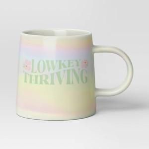 16oz Stoneware Low Key Thriving Mug - Room Essentials™: Coffee Cup, Microwave & Dishwasher Safe Drinkware - 1 of 3