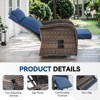 Buenhomino Set of 2 Patio Rattan 360° Swivel Recliner Lounge Chair w/Adjustable Backrest & Footrest Cushioned Push Back Reclining Seat - 4 of 4