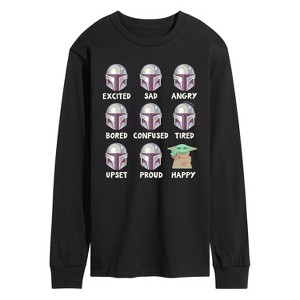 Men's - Star Wars - The Mandalorian Mandalorian Moods Long Sleeve Graphic T-Shirt - 1 of 4