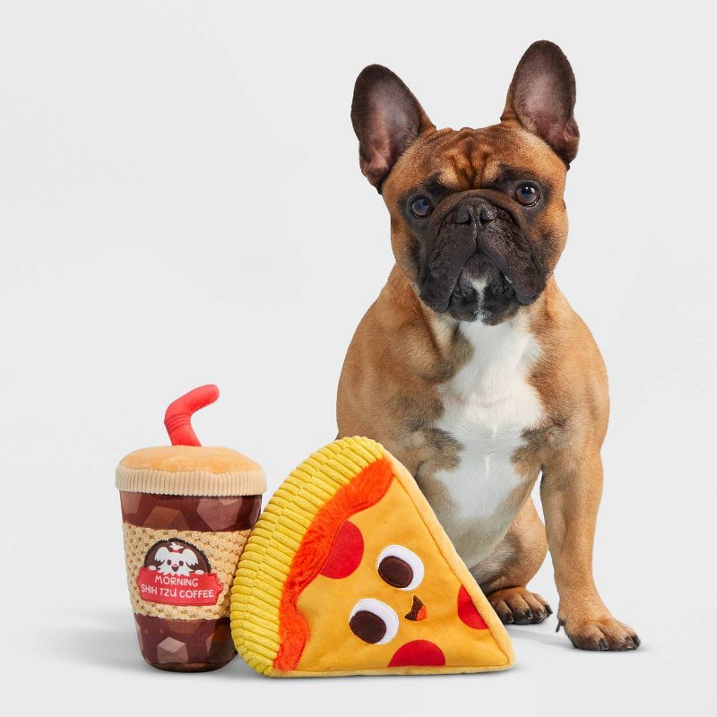 BARK Pizza Face Delivery Bag Dog Toy, 6 of 10