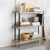 Storied Home 37" Mango Wood 3-Tier Shelf Black: Brass Finish, Rectangular, Space Saver - image 2 of 4