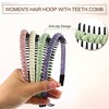 Unique Bargains Women's Non-slip Braided Teeth Comb Headbands Purple Green 4 Pcs - 4 of 4