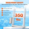 Cesicia Silver Aluminum Alloy Pontoon Boat Ladder with 4in Wide Step and Nonslip Rubber Mat - 3 of 4