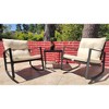 Kozyard 3 Piece Outdoor Rocking Chairs Patio Bistro Set with Table and Cushions for Garden Porch Backyard Bistro - 2 of 4