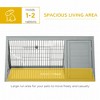 46" x 24" Wooden A-Frame Outdoor Rabbit Hutch, Small Animal Cage, Bunny Hutch with Outside Run & Ventilating Wire, for Rabbits, Chickens, Ducks - 4 of 4