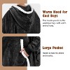 Catalonia Woman Oversized Blanket Hoodie Sweatshirt Cape, Fluffy Soft Fleece Casual Batwing Coat Pullover Blanket, Cozy Gift for Wife Women - 4 of 4