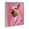 Stupell Industries Pink Pig Fashion Framed Giclee Art, Gray, 17" x 17" - 2 of 4
