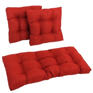 Blazing Needles, Square Spun Polyester Outdoor Tufted Settee Cushions (Set of 3) - 1 of 1