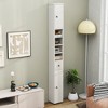 Tangkula Tall Slim Bathroom Storage Cabinet Linen Tower w/ Drawer & Adjustable Shelves - 2 of 4