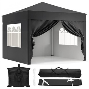 SUGIFT 10x10 FT Pop-Up Canopy Tent with 4 Removable Sidewalls and Carrying Bag - 1 of 4