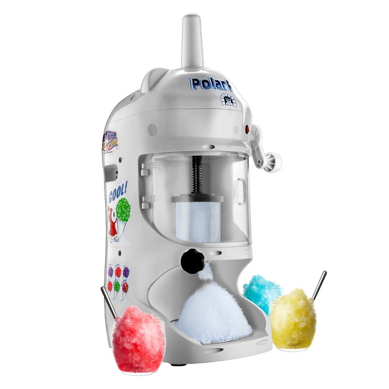 Great Northern Popcorn 3.5 lbs per minute Snow Cone Machine - 250W Ice Shaver Countertop Crushed Ice Maker - White, 1 of 12