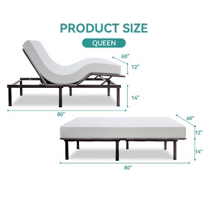 Vipbear Adjustable Bed Base with Mattress,10 Inch Gel Memory Foam Medium-Firm Mattress in Box, Adjustable Bed Frame,Thickened Foam Frame - 1 of 4